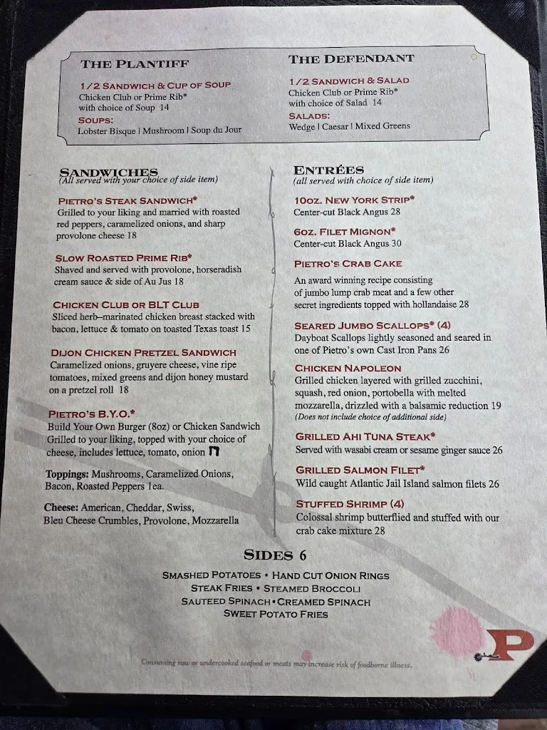 Menu_Pietro's Prime_West Chester, PA_image_old_2