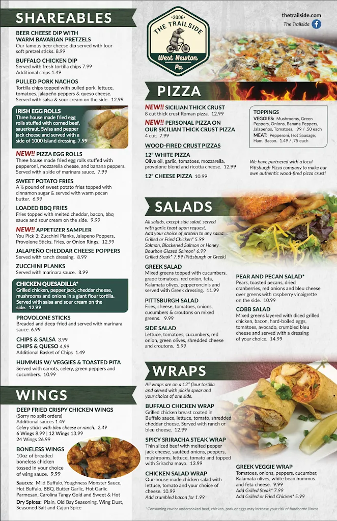Menu_The Trailside_West Newton, PA_image_old_2