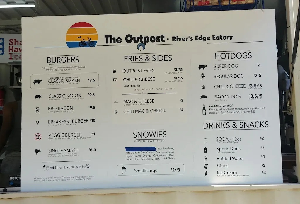 Menu_The Outpost River's Edge Eatery_West Newton, PA_image_old_3