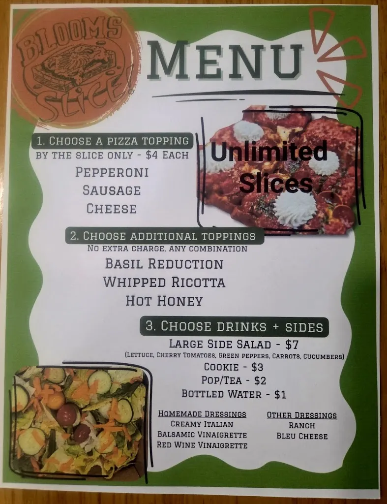 Menu_Bloom Brew Tap Room & Blooms Slice_West Newton, PA_image_old_1