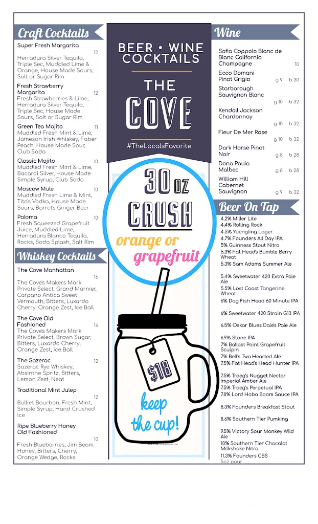 Menu_The Cove_York, PA_image_old_3