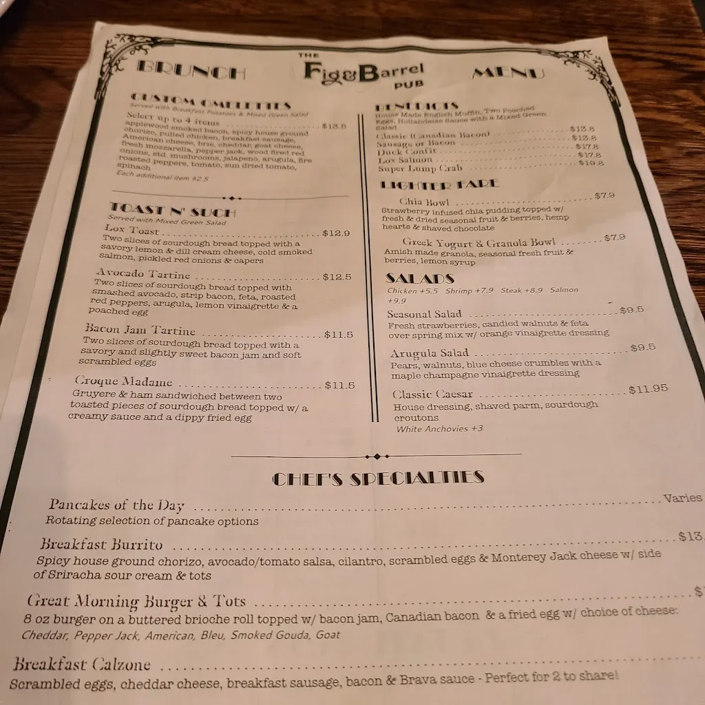 Menu_The Fig & Barrel Pub_York, PA_image_old_2