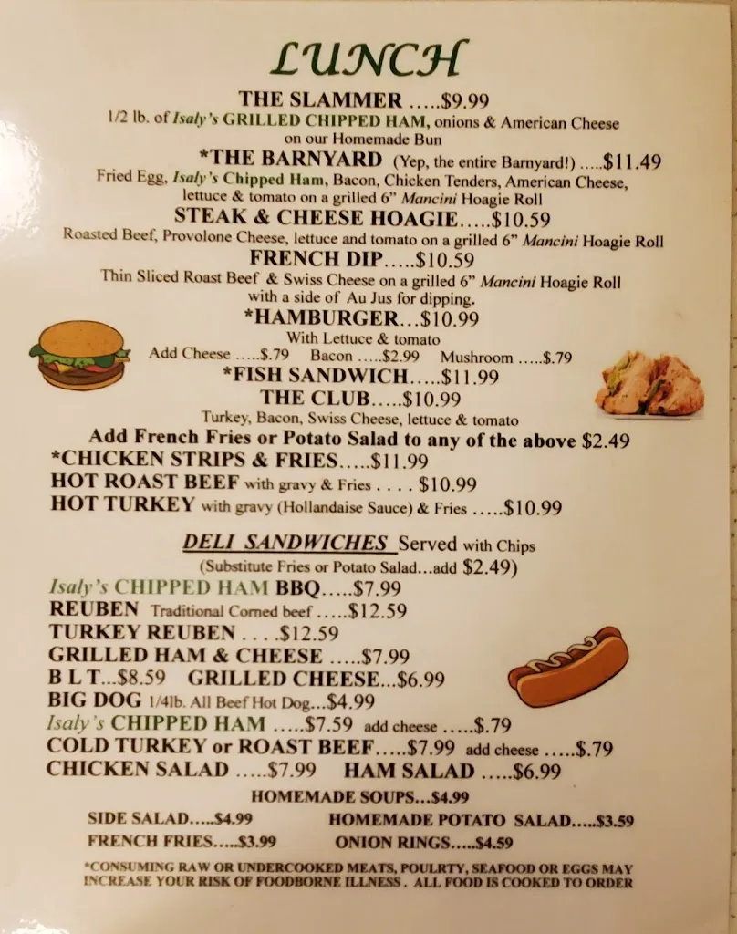 Menu_Isaly Co_West View, PA_image_old_1