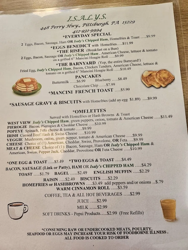 Menu_Isaly Co_West View, PA_image_old_2