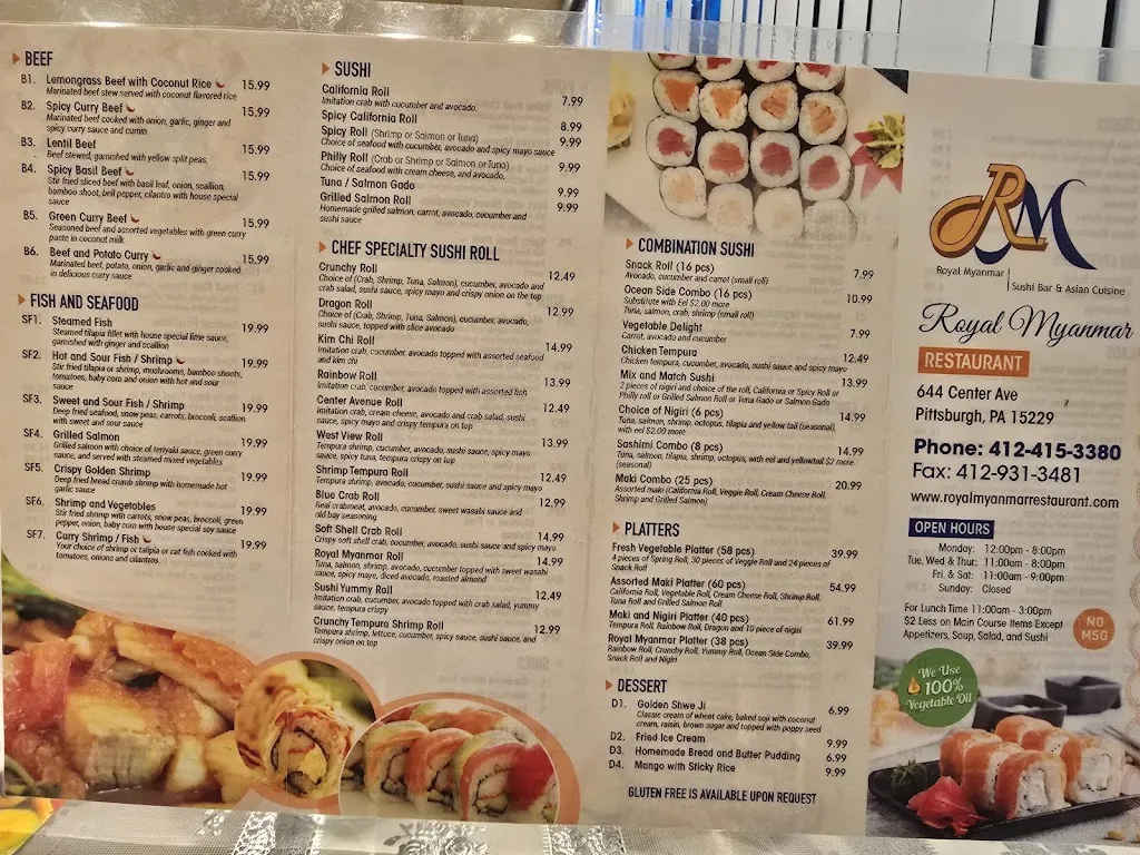 Menu_Royal Myanmar Restaurant_Pittsburgh, PA_image_old_2