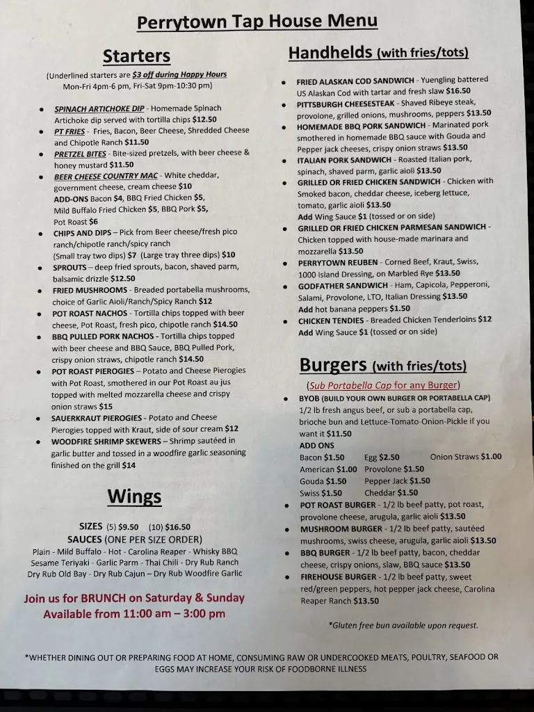 Menu_Perrytown Tap House_Pittsburgh, PA_image_old_1