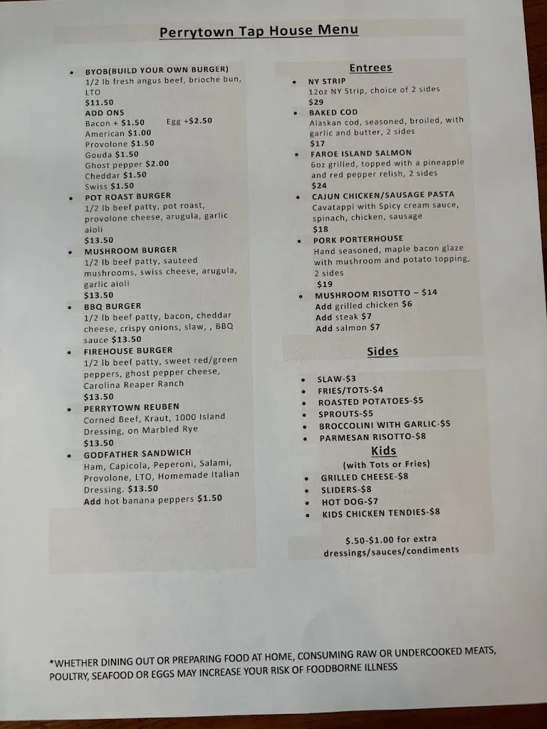 Menu_Perrytown Tap House_Pittsburgh, PA_image_old_3