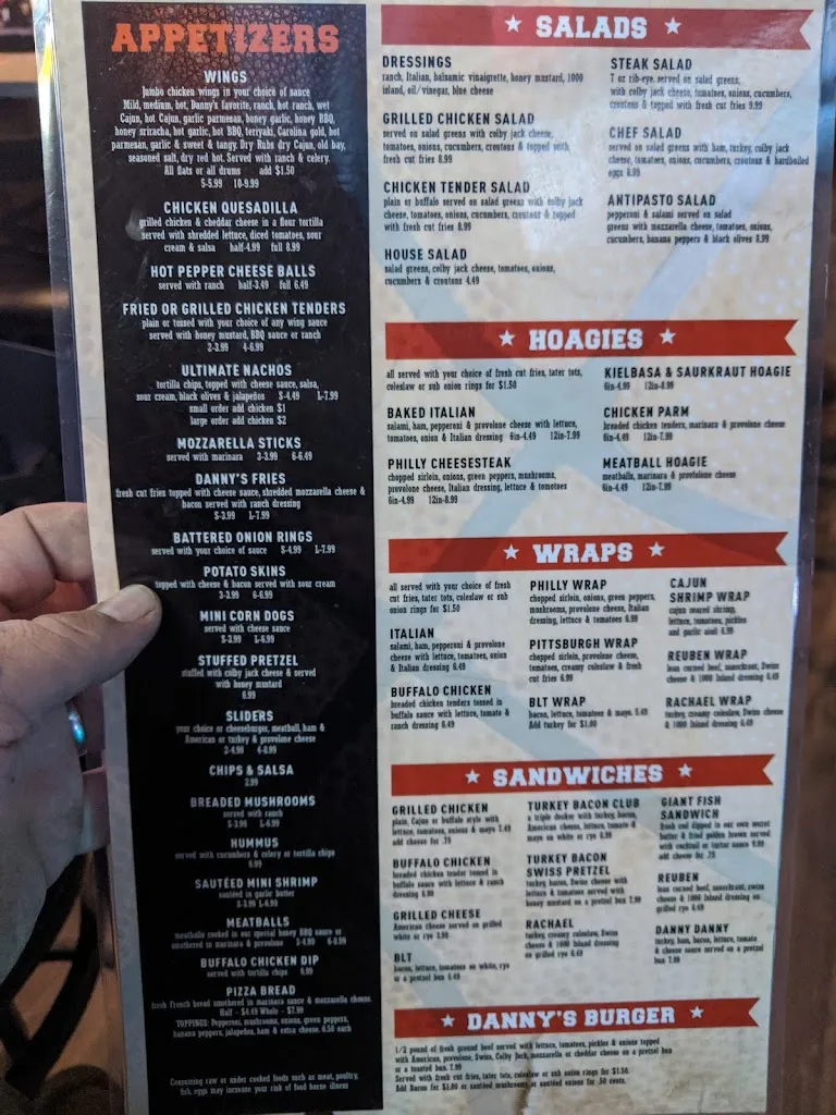 Menu_Danny's Bar & Grill_Pittsburgh, PA_image_old_3