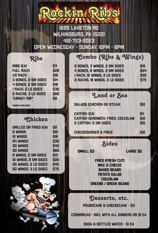 Menu_Rockin Ribs_Pittsburgh, PA_image_old_1