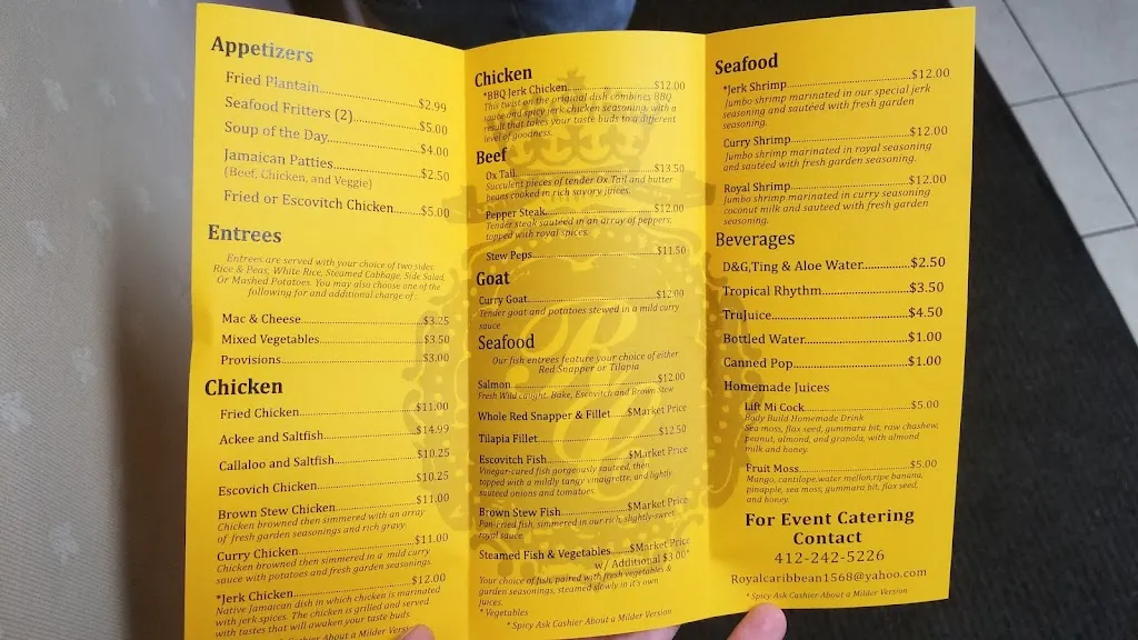 Menu_Royal Caribbean Takeout & Delivery_Pittsburgh, PA_image_old_1