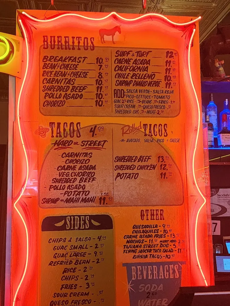 Menu_El Burro Dos_Pittsburgh, PA_image_old_3