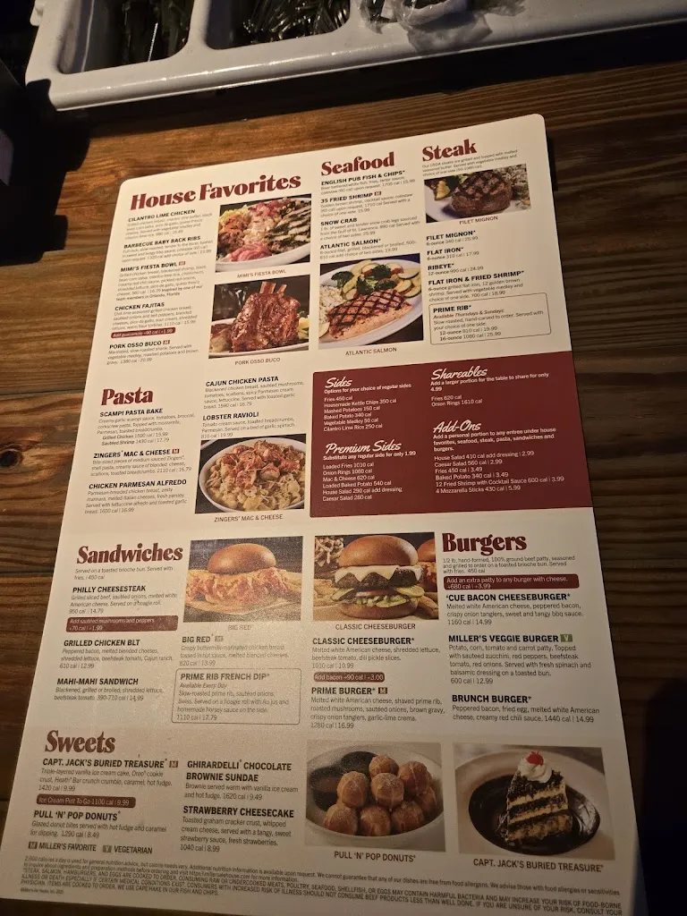 Menu_Miller's Ale House_Wilkes-Barre, PA_image_old_1