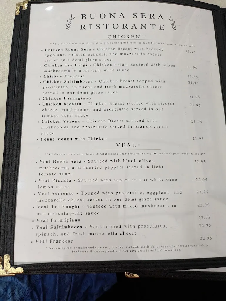 Menu_Buona Sera Ristorante_Wilkes-Barre, PA_image_old_1
