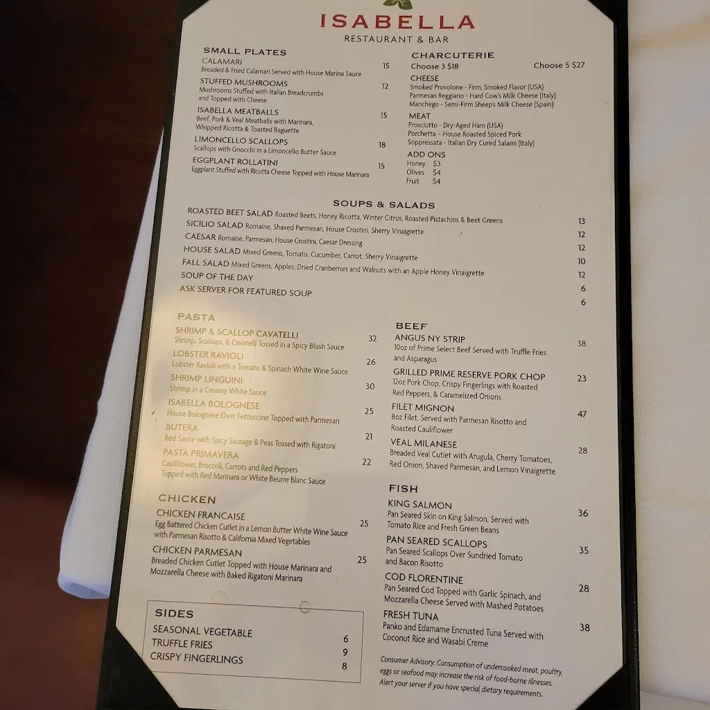 Isabella restaurante en Wilkes-Barre, PA