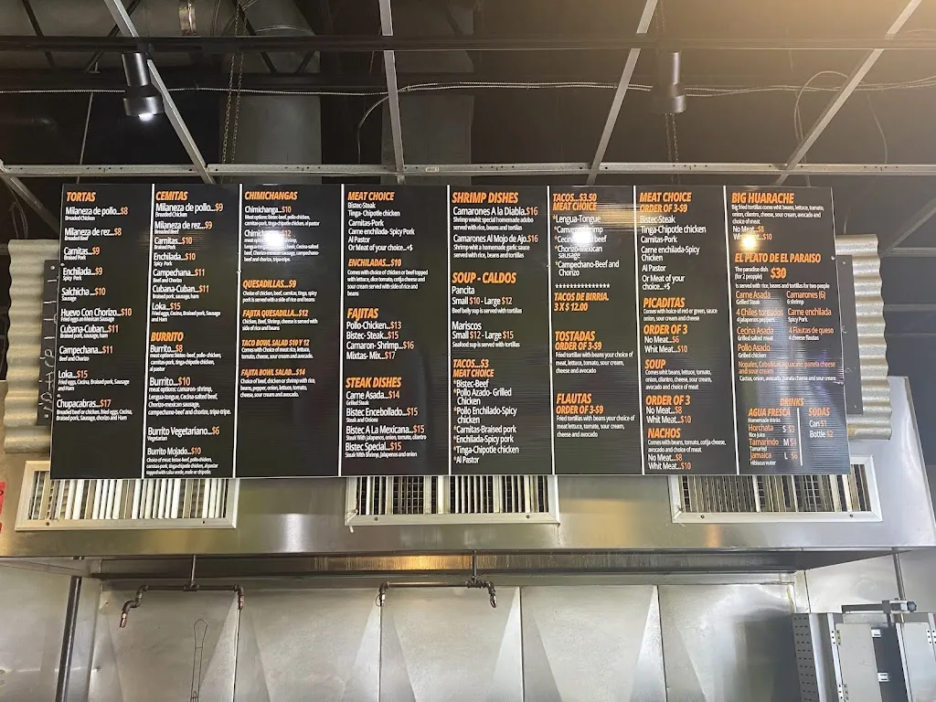 Menu_Taqueria El Paraiso_Wilkes-Barre, PA_image_old_1