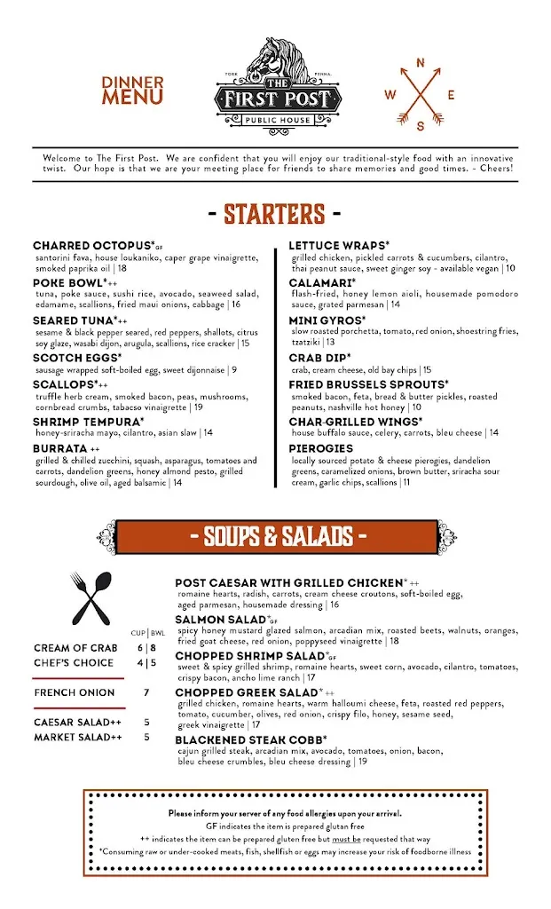 Menu_The First Post_York, PA_image_old_3