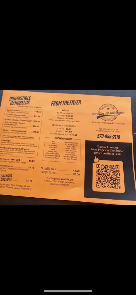 Menu_Sicilian Bella Festa_West Wyoming, PA_image_old_2