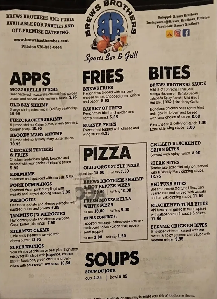 Menu_Brews Brothers_Jenkins Township, PA_image_old_1