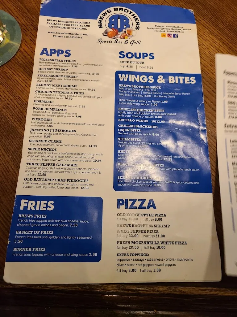 Menu_Brews Brothers_Jenkins Township, PA_image_old_2