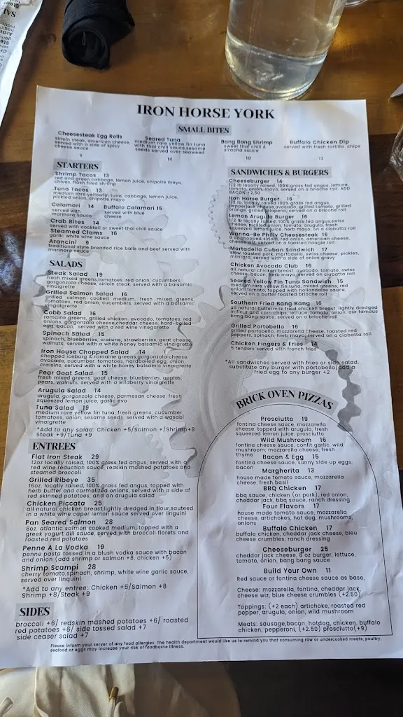 Menu_Iron Horse York_York, PA_image_old_3