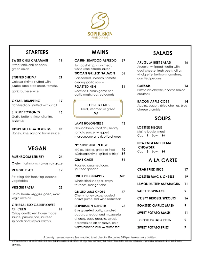 Menu_Sophusion_Lansdowne, PA_image_old_1