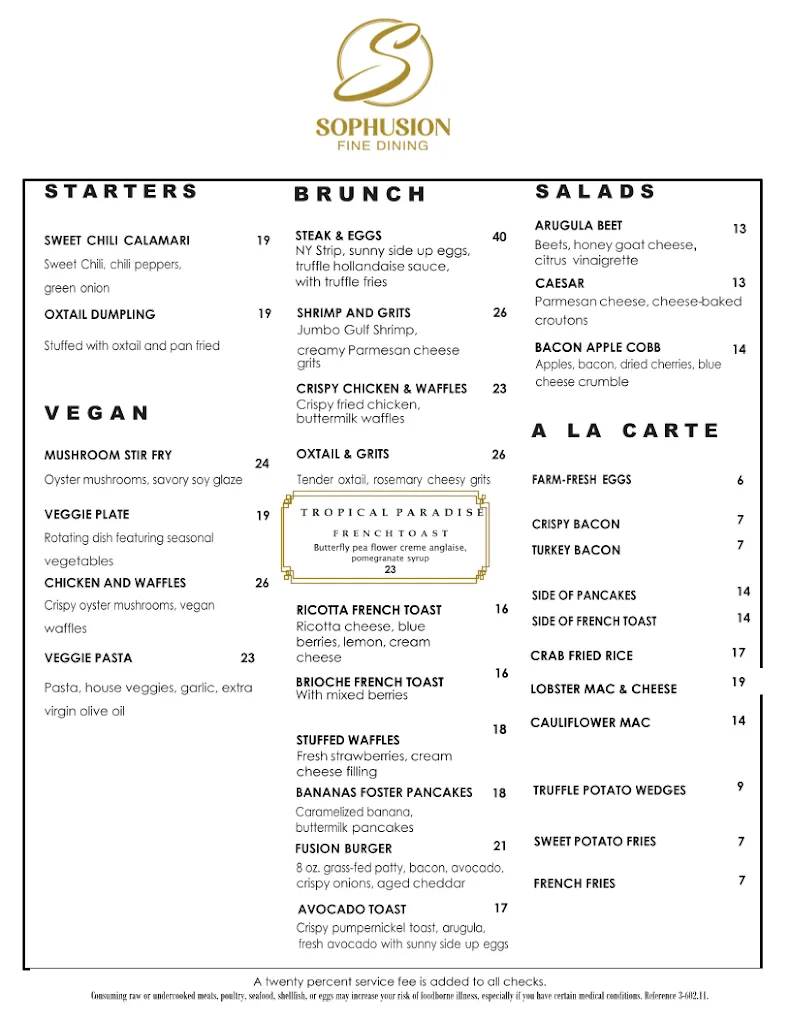 Menu_Sophusion_Lansdowne, PA_image_old_2