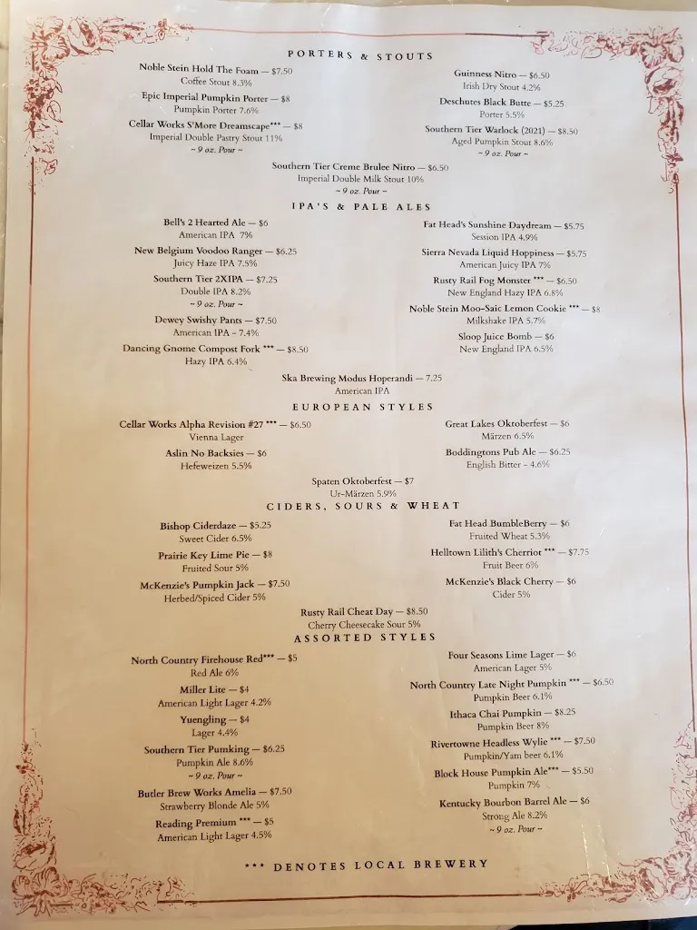 Menu_Kaufman Tavern_Zelienople, PA_image_old_1