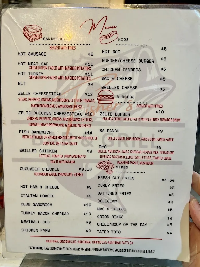 Menu_Fishers Bar And Grill_Zelienople, PA_image_old_1