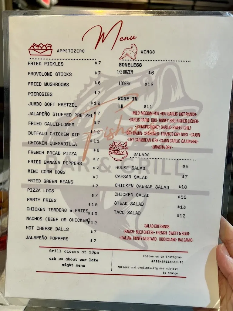 Menu_Fishers Bar And Grill_Zelienople, PA_image_old_2