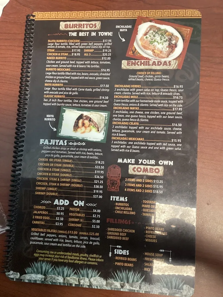 Menu_Los Mayas_Harmony, PA_image_old_1