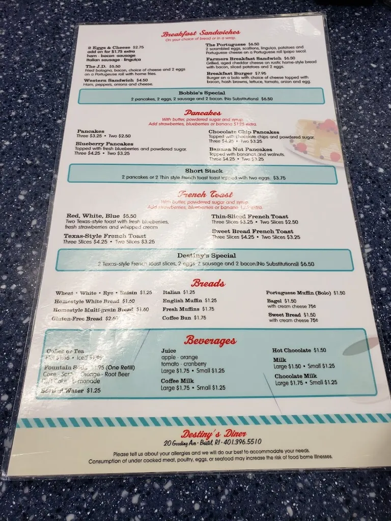 Menu_Destiny's Diner_Bristol, RI_image_old_3