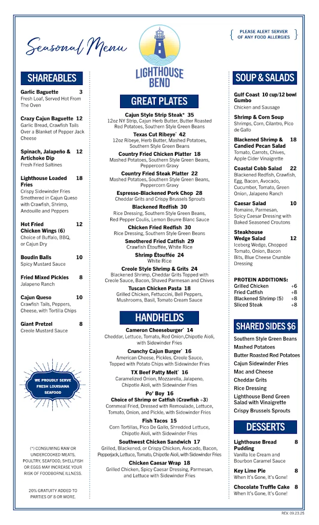 Menu_Lighthouse Bend_Cameron, LA_image_old_1