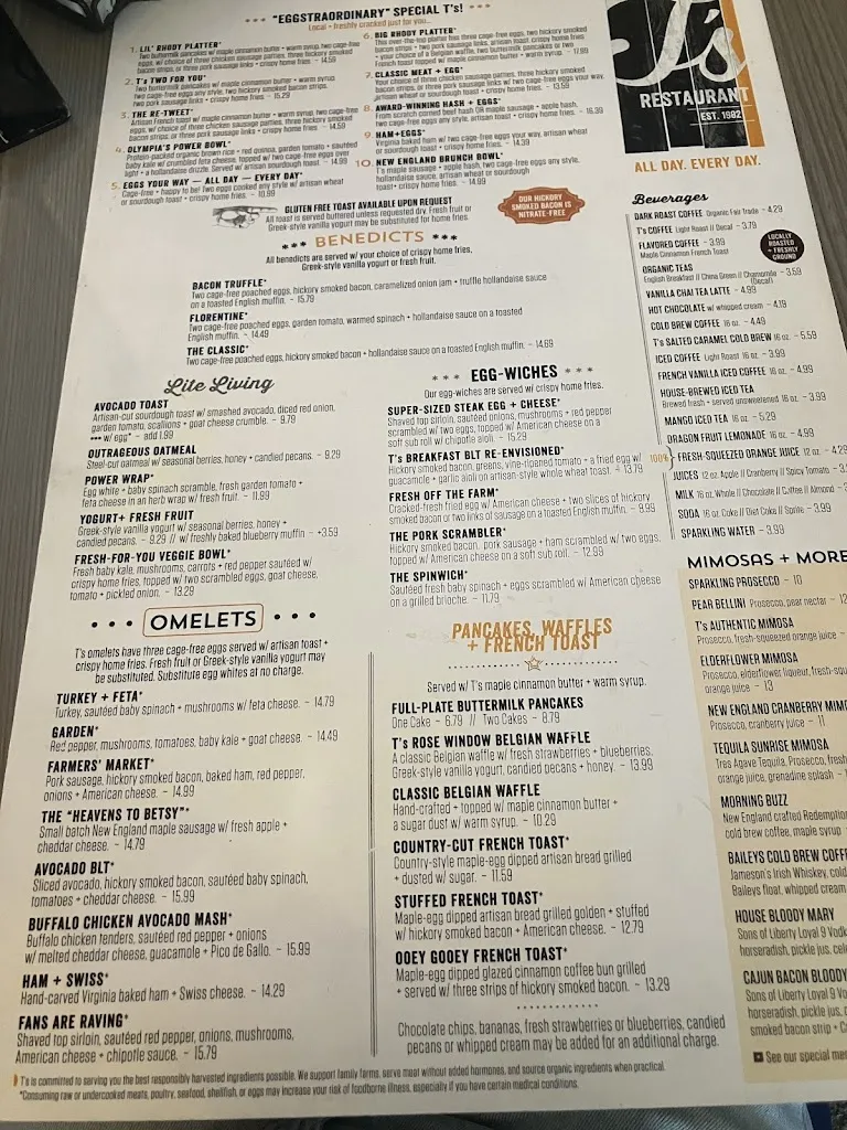 Menu_T's Restaurant Narragansett_Narragansett, RI_image_old_2