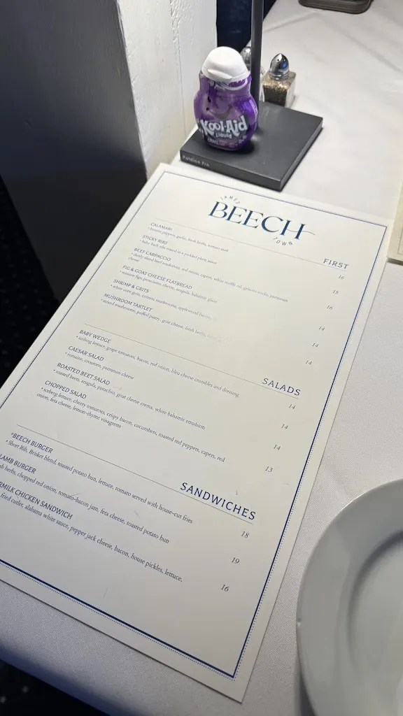 Menu_BEECH_Jamestown, RI_image_old_2