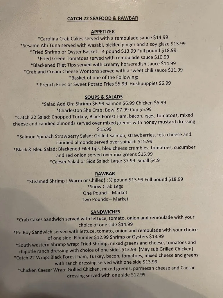 Menu_Catch 22_Chapin, SC_image_old_3