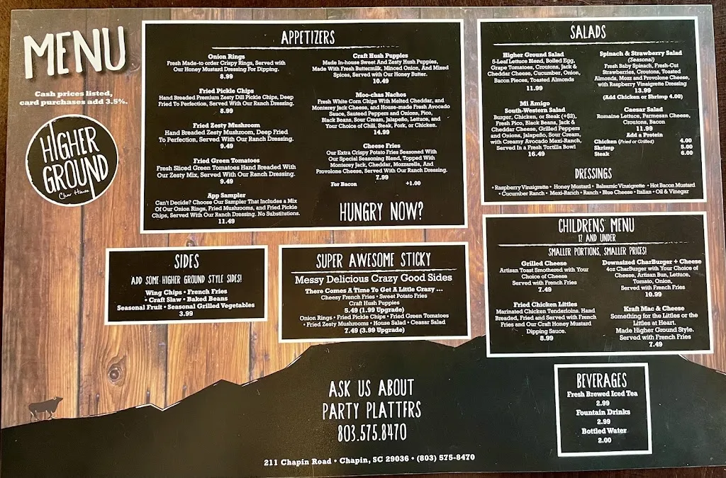 Menu_Higher Ground Char House_Chapin, SC_image_old_2