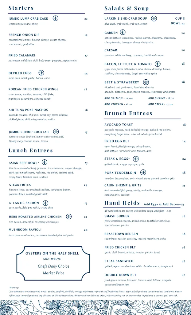 Menu_Larkin's_Greenville, SC_image_old_1