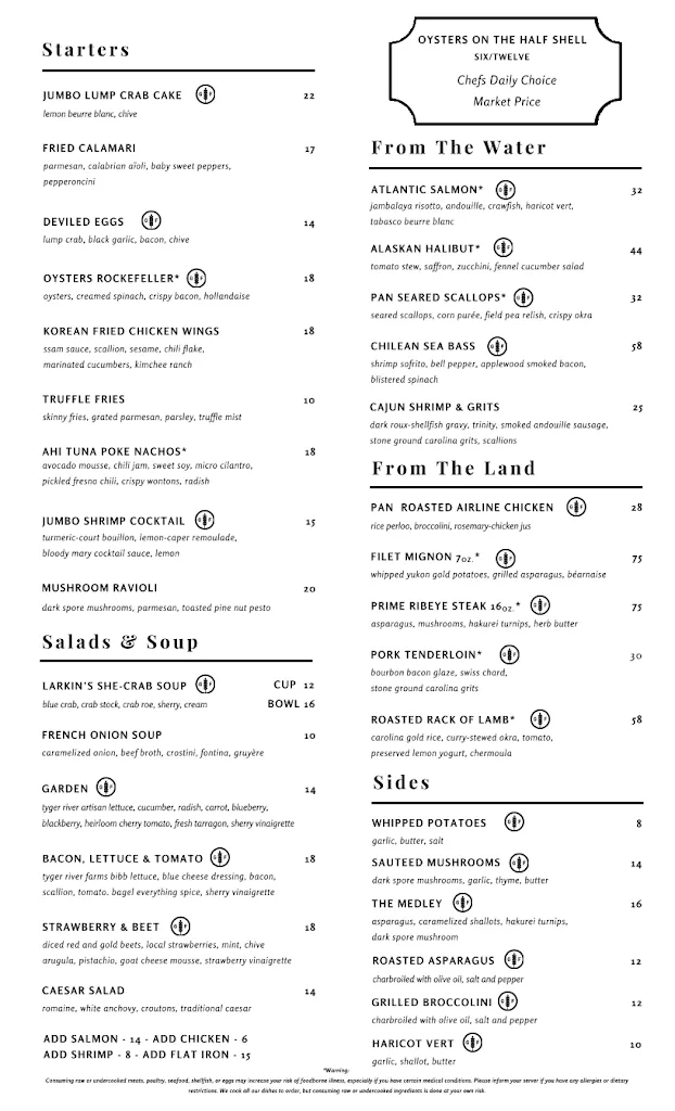 Menu_Larkin's_Greenville, SC_image_old_2