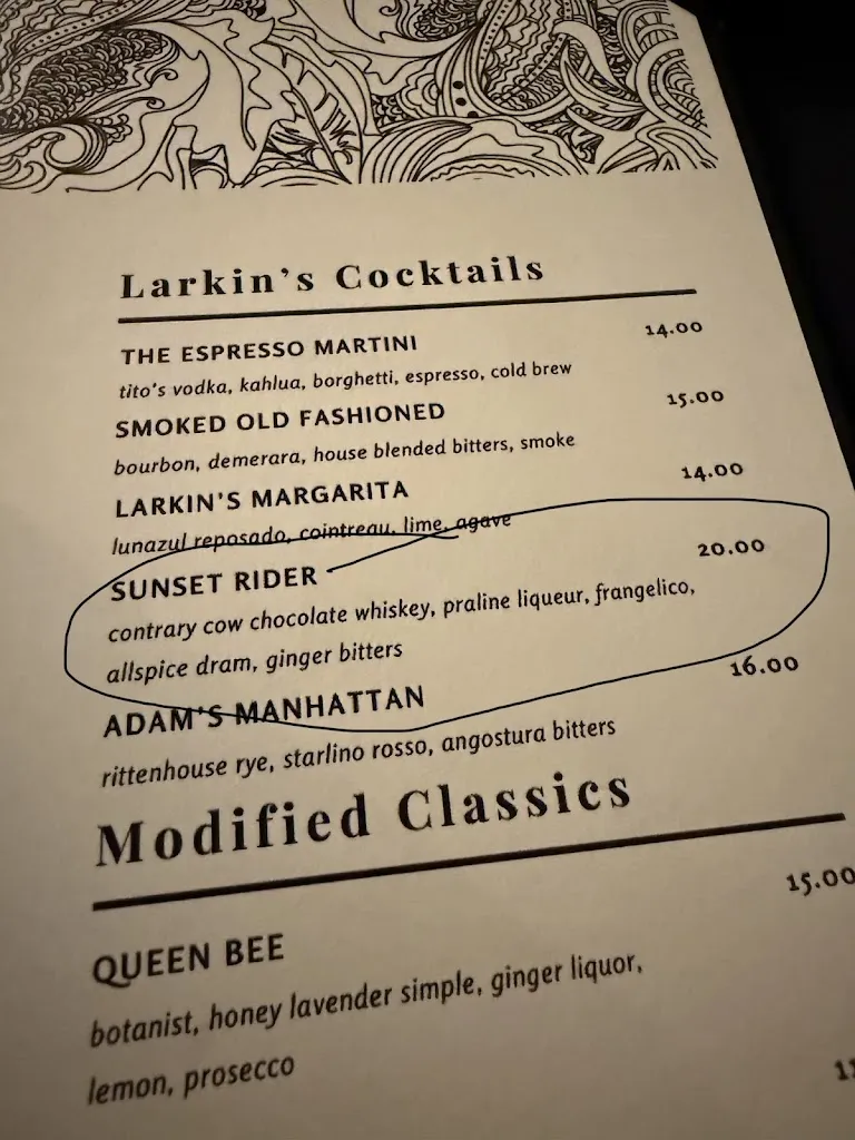 Menu_Larkin's_Greenville, SC_image_old_3