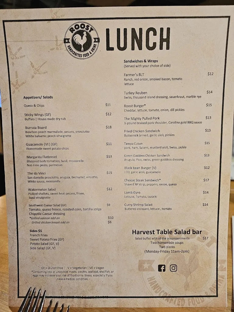 Menu_Roost Free Range Kitchen and Bar_Greenville, SC_image_old_1