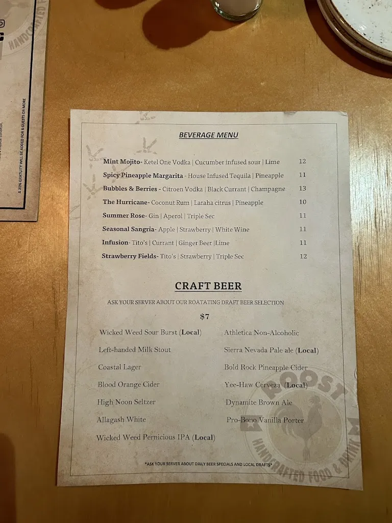 Menu_Roost Free Range Kitchen and Bar_Greenville, SC_image_old_3