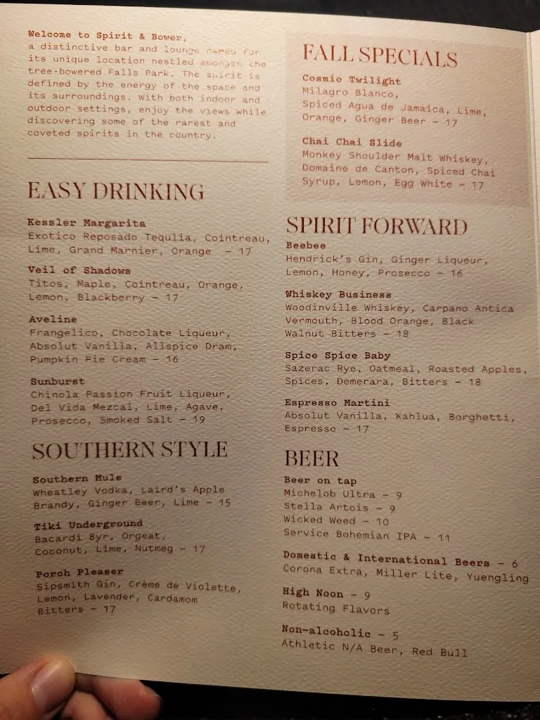 Menu_Spirit & Bower_Greenville, SC_image_old_1