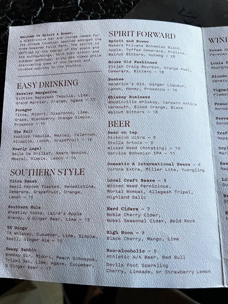 Menu_Spirit & Bower_Greenville, SC_image_old_2