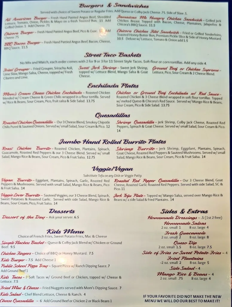 Menu_Chicora Alley_Greenville, SC_image_old_3