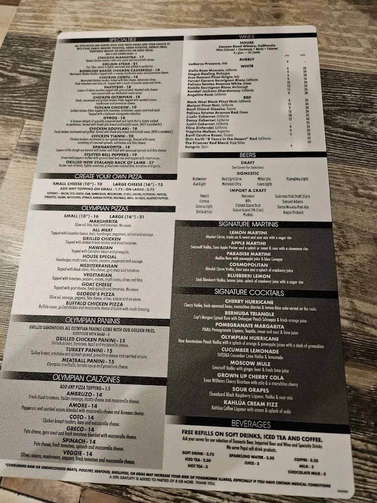 Menu_Olympian Grill_Simpsonville, SC_image_old_2