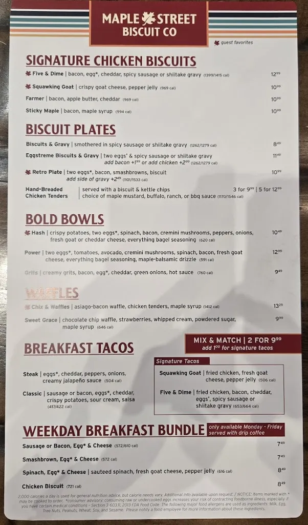 Menu_Maple Street Biscuit Company_Simpsonville, SC_image_old_1