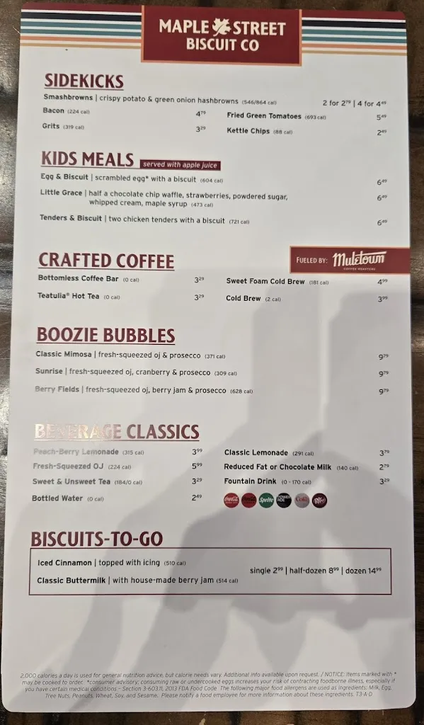 Menu_Maple Street Biscuit Company_Simpsonville, SC_image_old_2