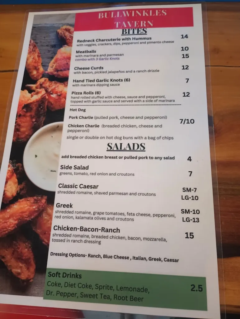 Menu_Bullwinkle's Tavern_Simpsonville, SC_image_old_1