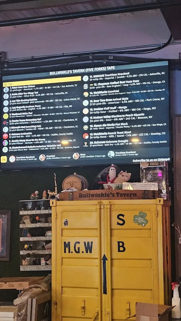Menu_Bullwinkle's Tavern_Simpsonville, SC_image_old_3