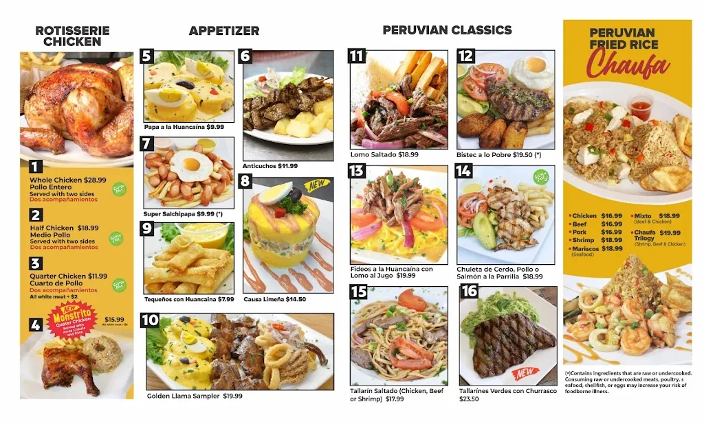 Menu_Golden Llama Peruvian Rotisserie & Grill_Simpsonville, SC_image_old_1